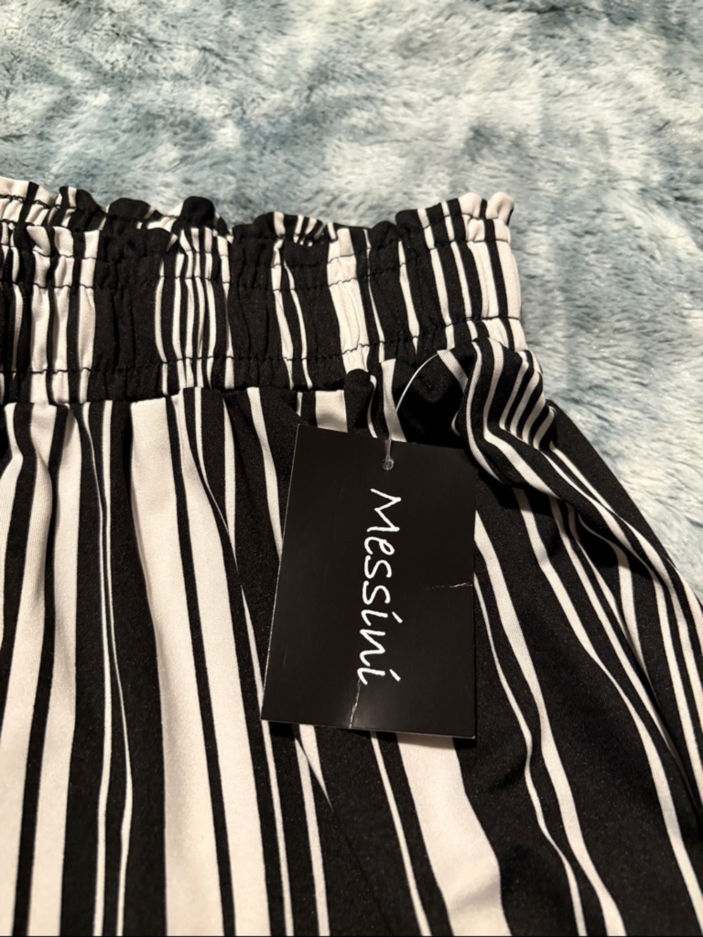 Striped Straight-Leg Women's Pants - Black & White - Picture 2 of 6